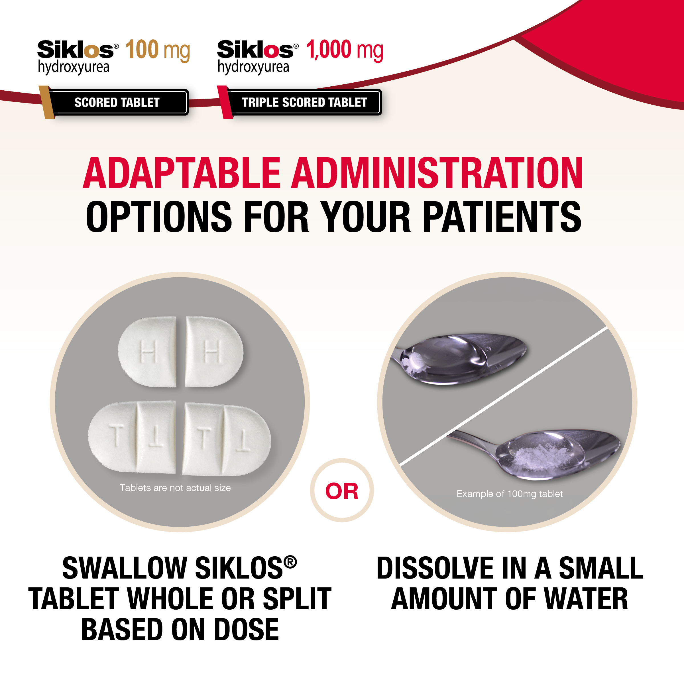 Siklos in a spoon dissolving in water